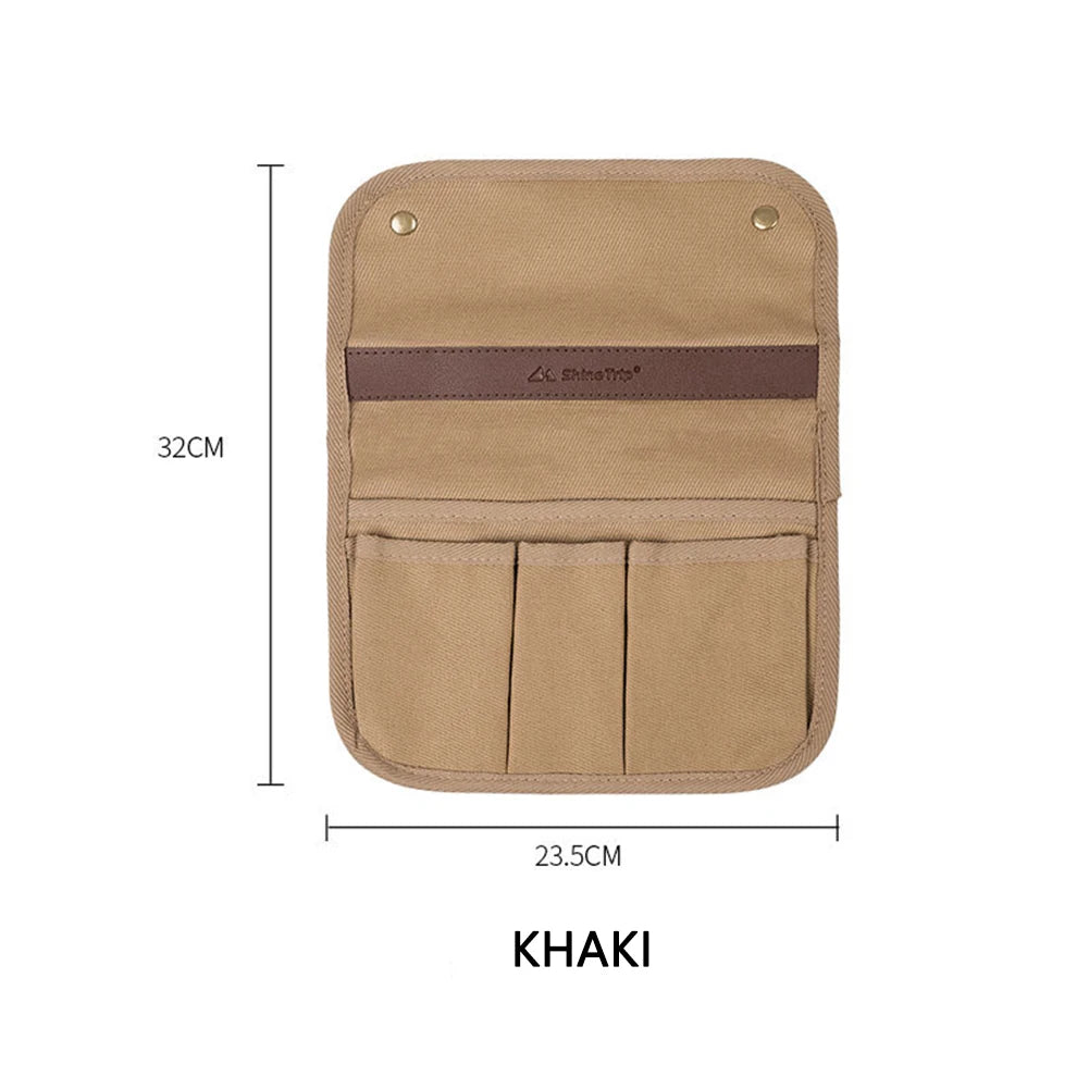 Camping Chair Armrest Storage Bag Multifunctional Chair Armrest Organizer Canvas Couch Arm Organizer Portable for Outdoor Travel