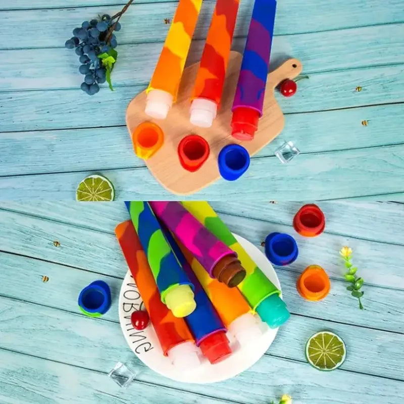 6Pcs Popsicles Molds DIY Popsicle Maker Summer Ice Cream Yogurt Jelly Ice Mold Freeze Cream Maker Kitchen Tool Accessory