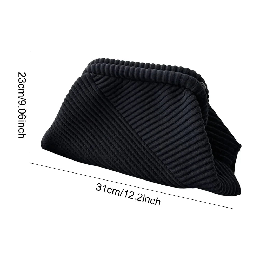 Summer Beach Clutch Bag for Women Woven Crochet Handbags Purses Knitting Dumpling Clutch Ruched Cute Cloud Casual Colorblock Bag