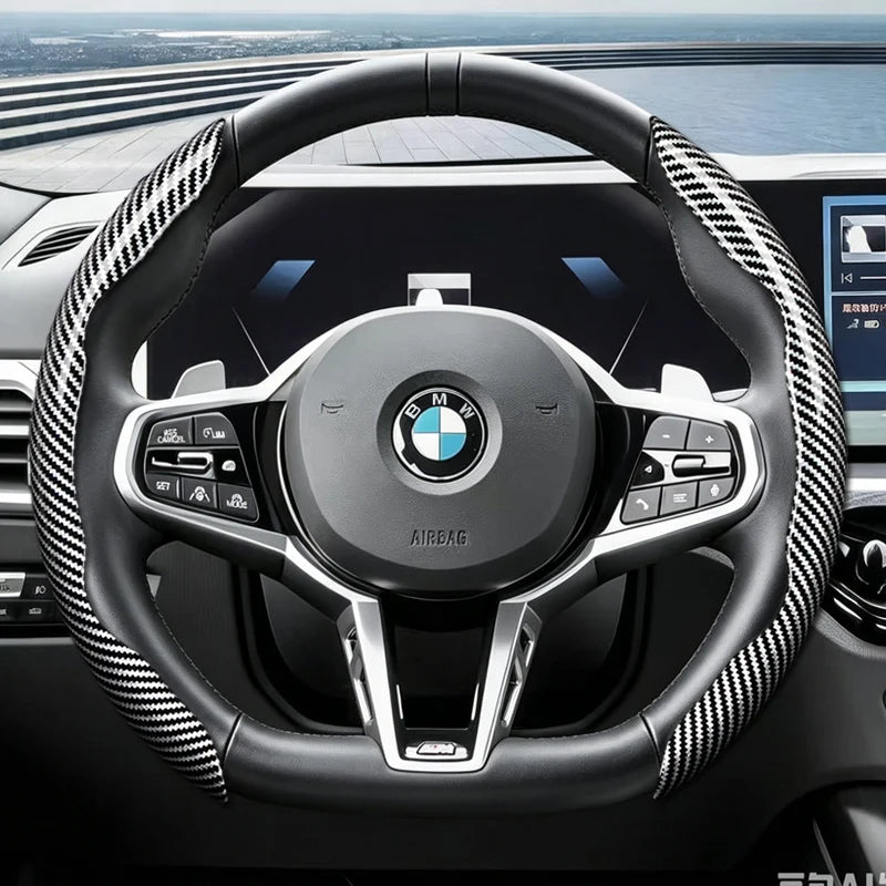 Suitable for Bmw Carbon Fiber Texture Steering Wheel Cover  for X3 3 5 2 4 1 7 8 Series X1 X5 X2 X4 X6 X7 Ix I4 I5 I7 Z4
