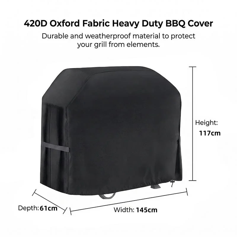 Heavy Duty 420D Oxford Cloth Outdoor Barbecue Cover,Waterproof and Sunscreen Oven Cover,Gas Charcoal Stove Barbecue Grill Cover