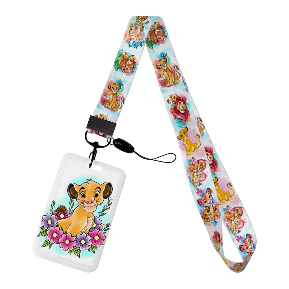 The Lion King Simba Disney Neck Strap Lanyard Movie Boys Card Cover Cartoon Badge Holder ID Card Students Hang Rope Gifts