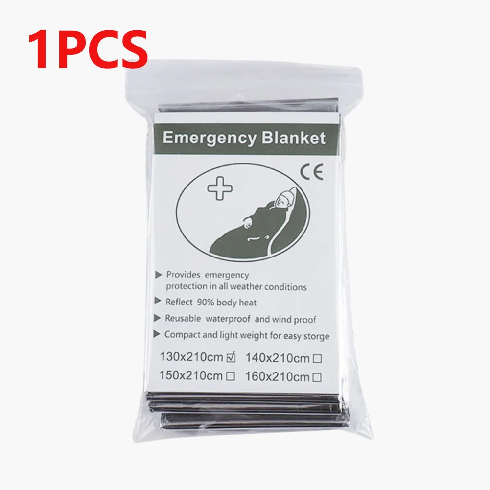130x210cm Foil Mylar Thermal Blanket Keeps You Warm Emergency Thermal Blanket Retain Body Heat Silver Foil Blanket for First Aid