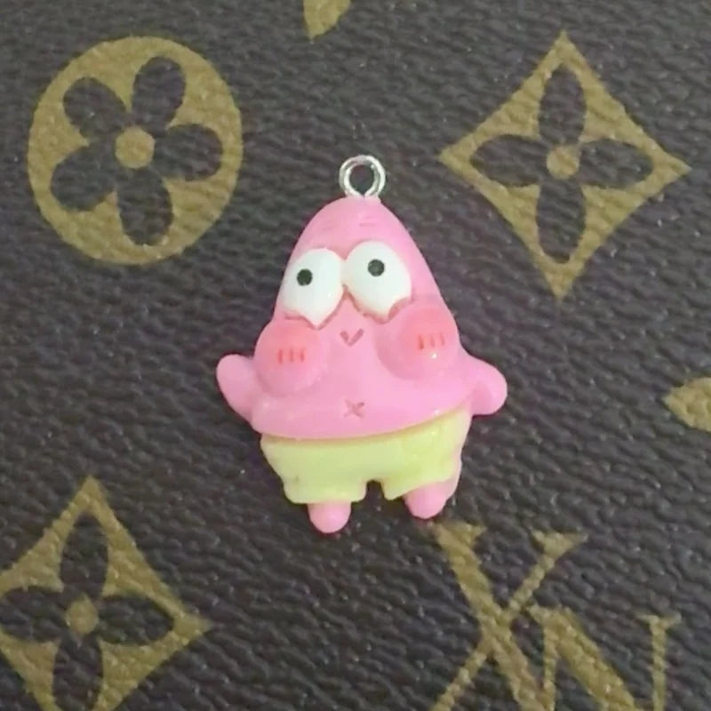10pcs cartoon resin pendant, DIY jewelry making earrings, keychain accessories