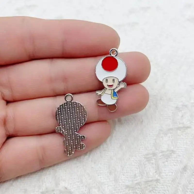 10 pieces/batch of cute cartoon enamel pendants, used for DIY earring jewelry making bracelets earrings handmade accessories