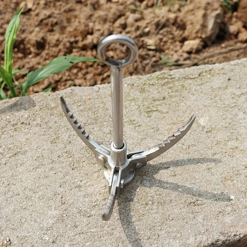 Grappling Hook Folding Claw Multifunctional Stainless Steel Hook for Outdoor Survival   Three paws/  Four paws