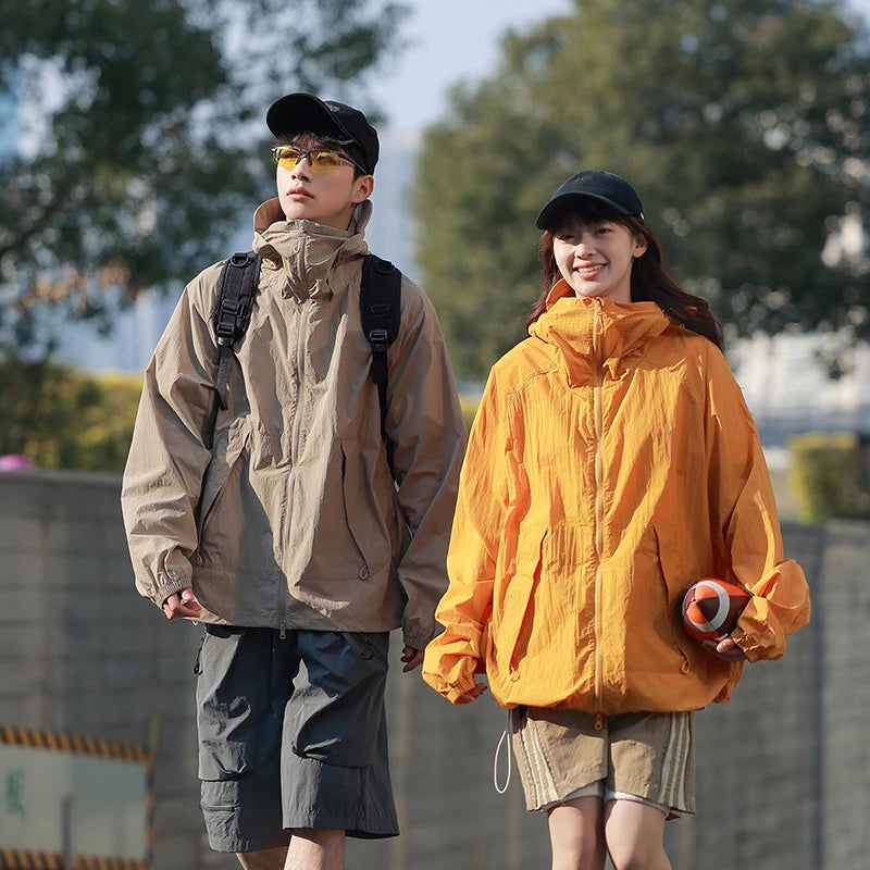 Outdoor Sunscreen Clothing Summer Hiking Jackets UPF50+ Ultraviolet Protection Couple's Hooded Jacket Traveling Hiking Fishing