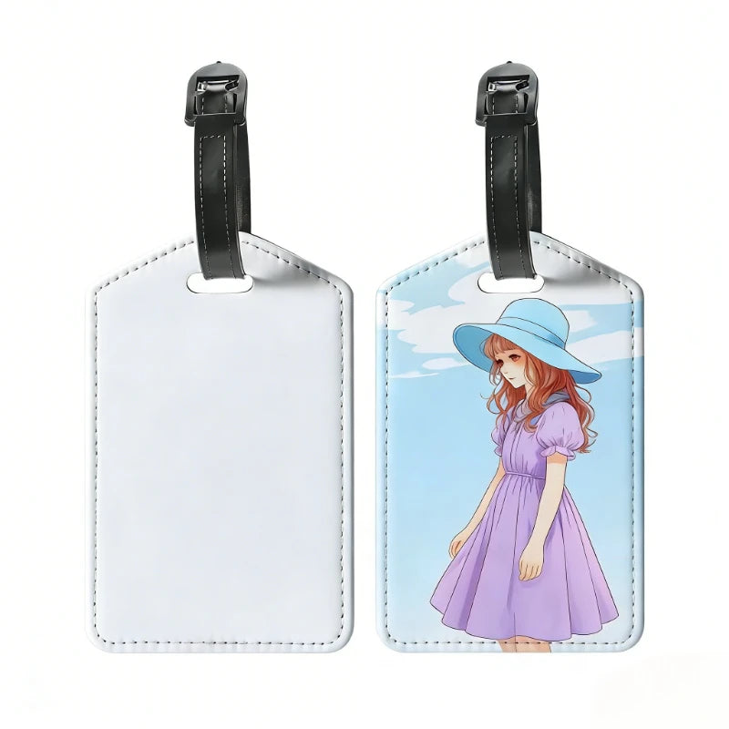 Custom Photo Leather Luggage Tags, Colorful Pattern Boarding Pass Tags Travel Accessories Meaningful Gift for Friends and Family