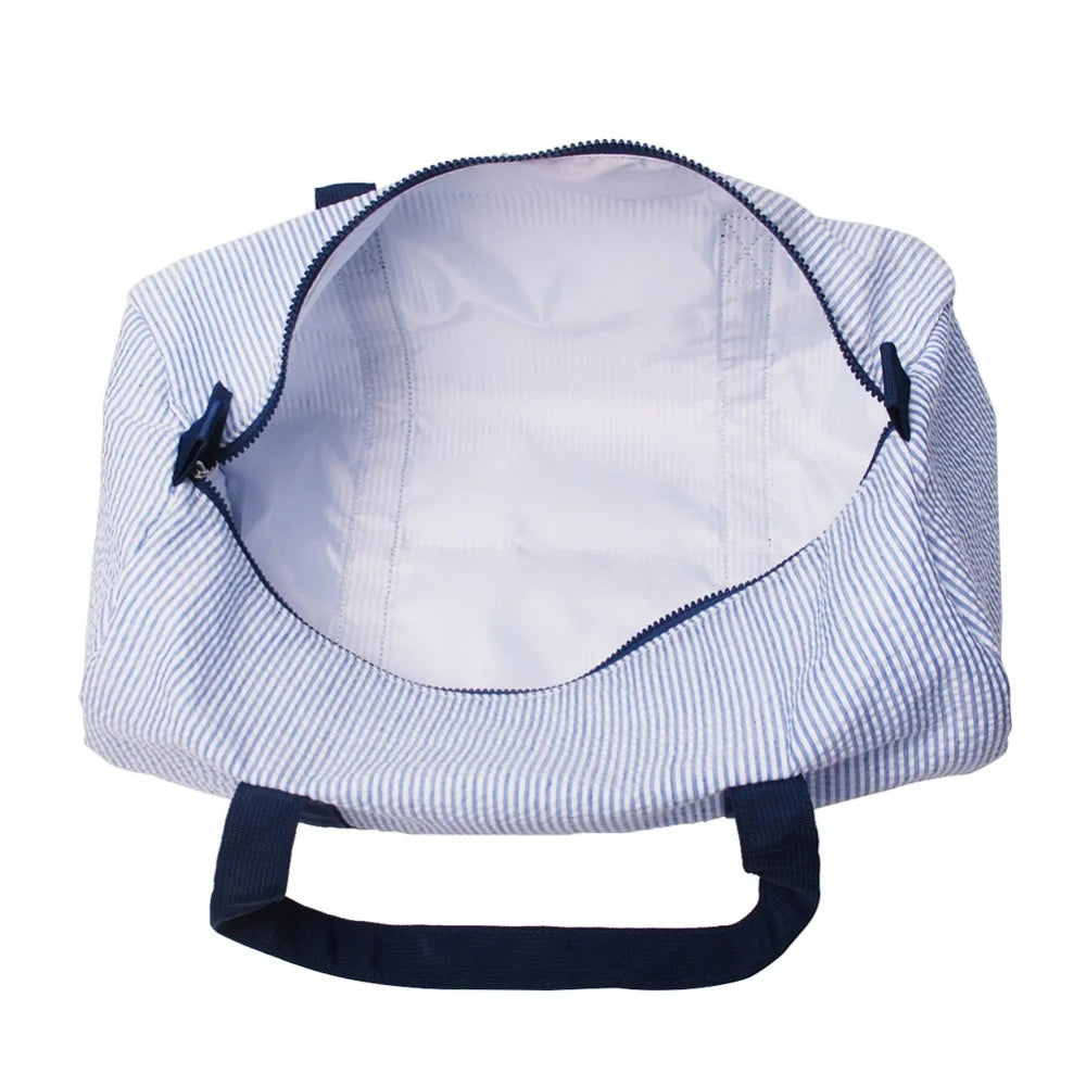Seersucker Duffle Bag For Kids Travel Overnight Bag Carry On Lightweight Weekender Bag For Boys and Girls Back To School Gifts