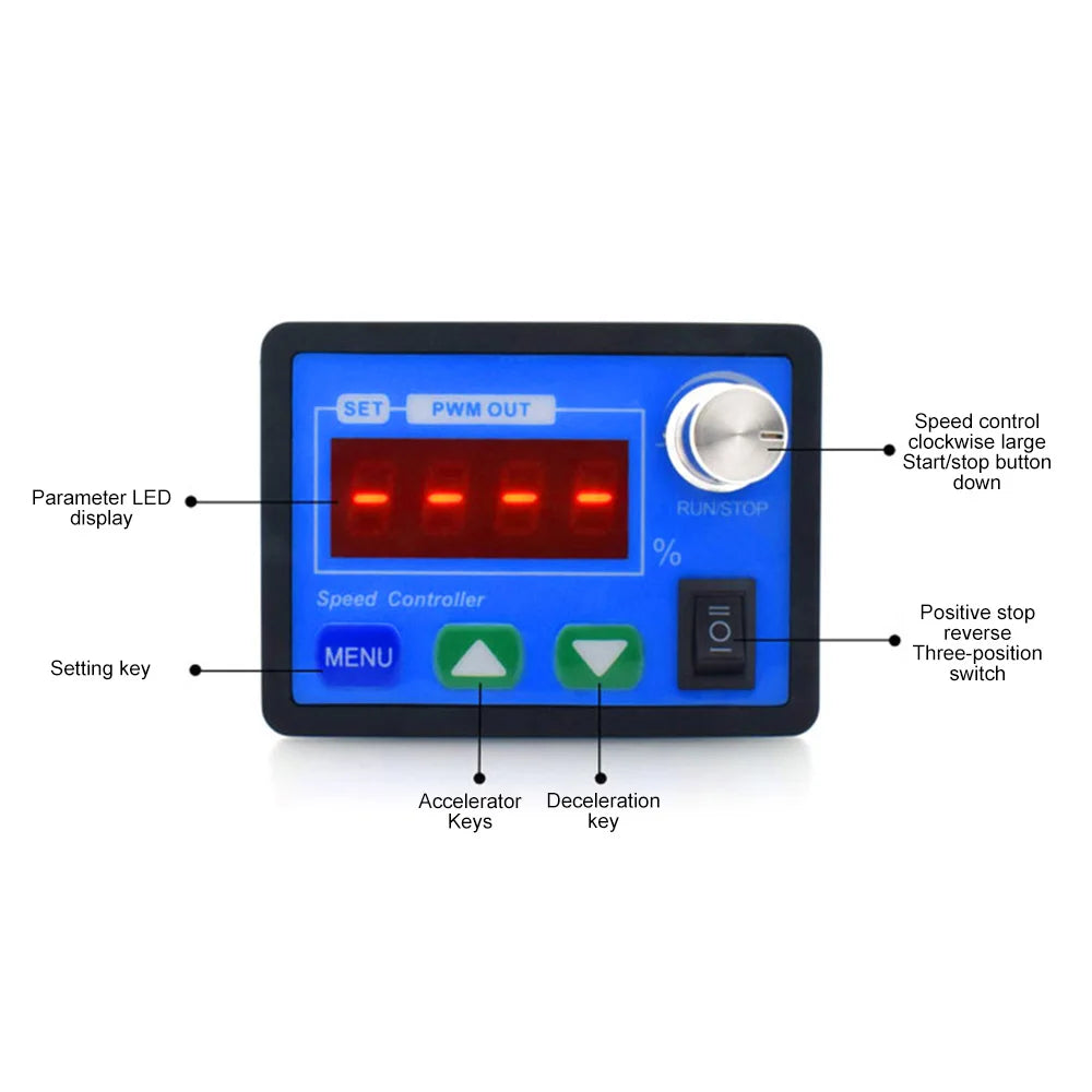 DC6-55V 20A 30A PWM Motor Speed Controller with Forward And Reverse Functions Adjustable Regulator Generator Motor Governor