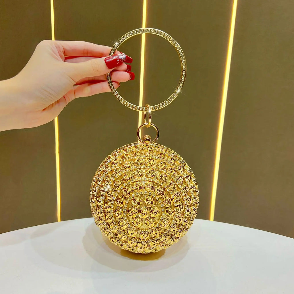 Women's Evening Bag Pearl Rhinestone Dinner Bag Spherical Tassel Banquet Fashion Handbag for Party Wedding Cocktail Party