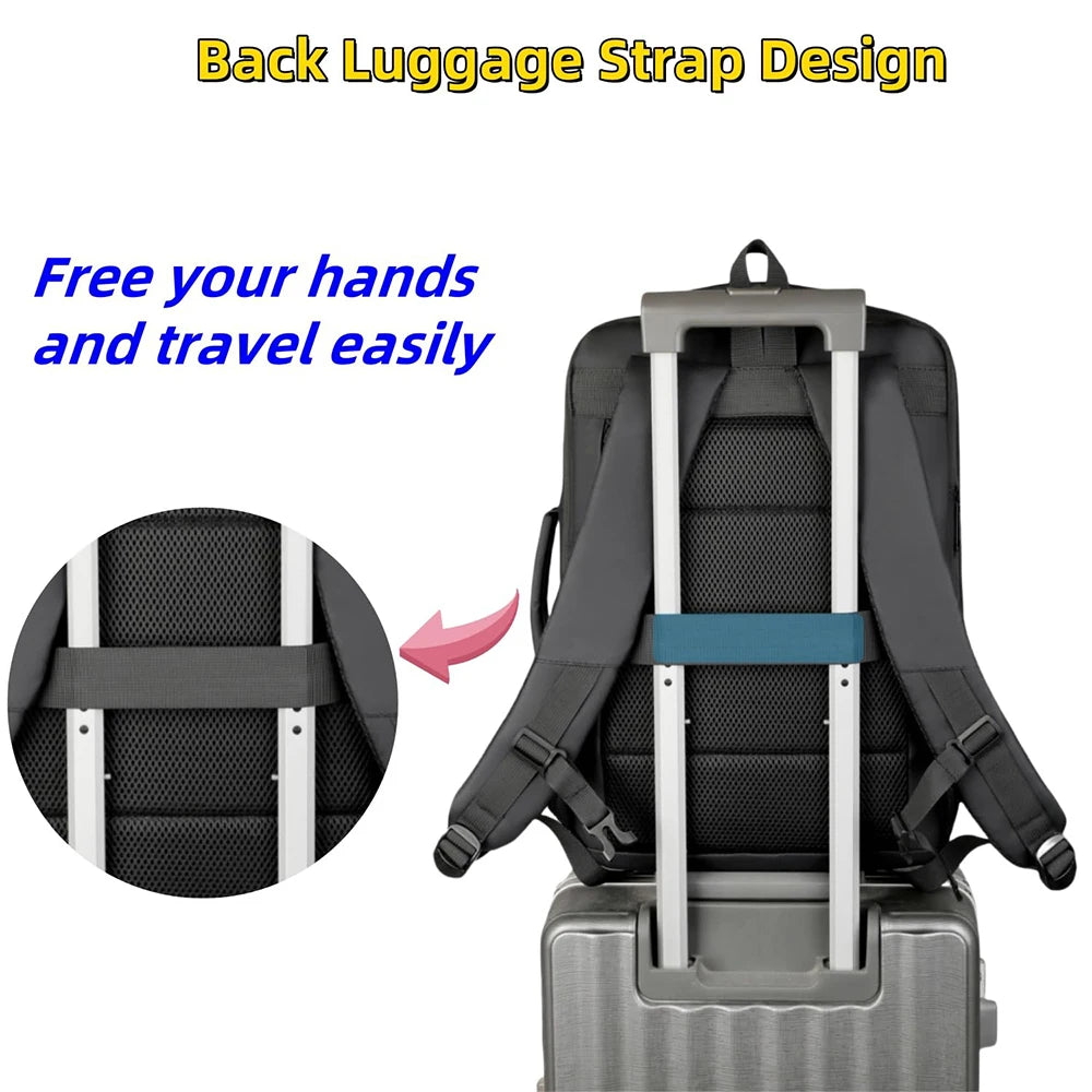 Expandable Business Travel Laptop Backpack USB Charging Port Water Resistant Large Capacity Carry On Computer Bag for Men Women