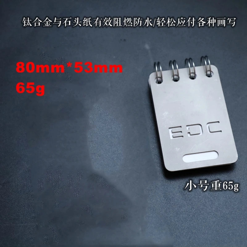 EDC Titanium Alloy Notepad Portable Recyclable Tools Outdoor DIY Survival Camping Gear EDC Multifunction Tools