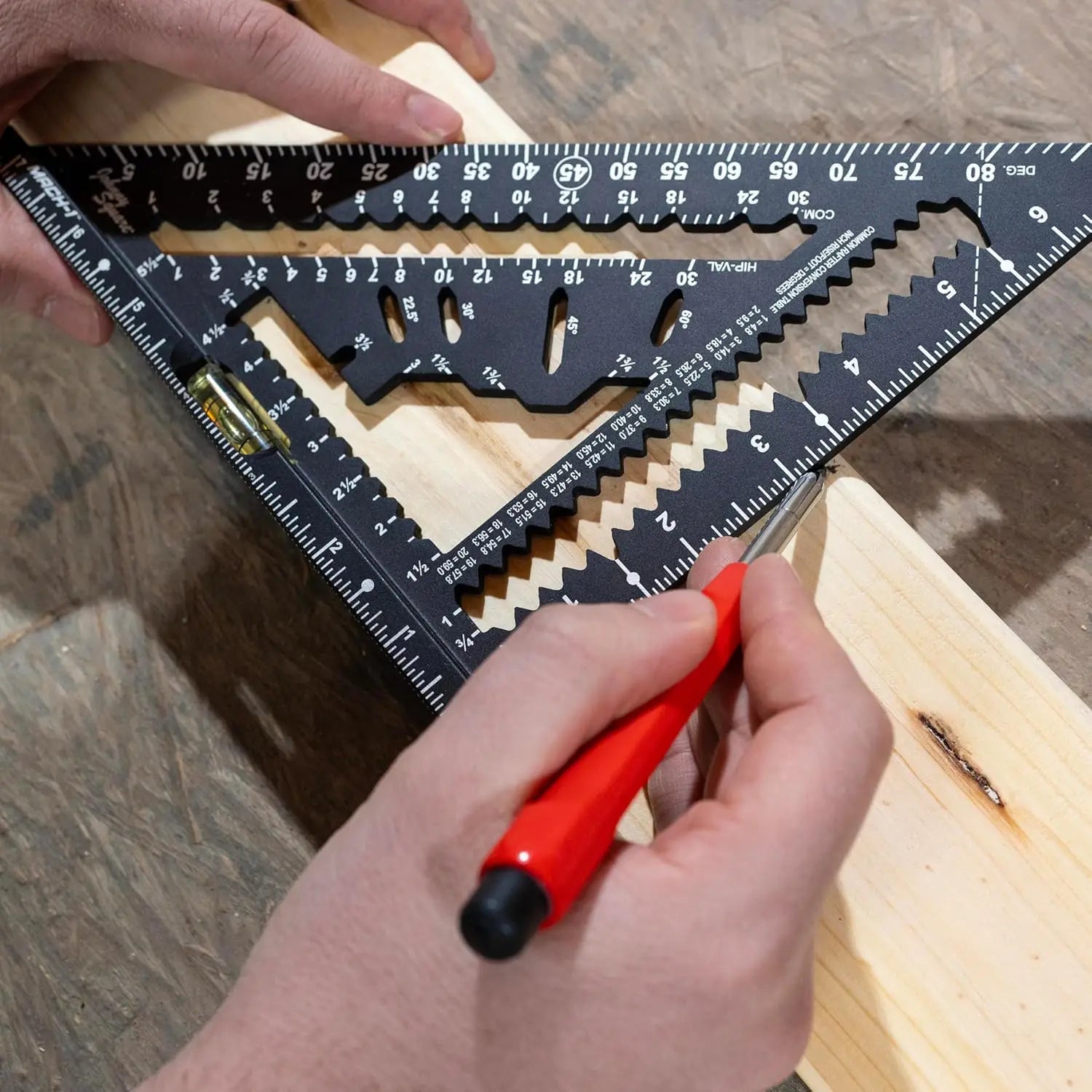 1pc Woodworking Speed Square, 7 Inch Aluminum Triangle Ruler, Inch & Metric Scales, Angle Measuring, Carpenter Tool, Precision