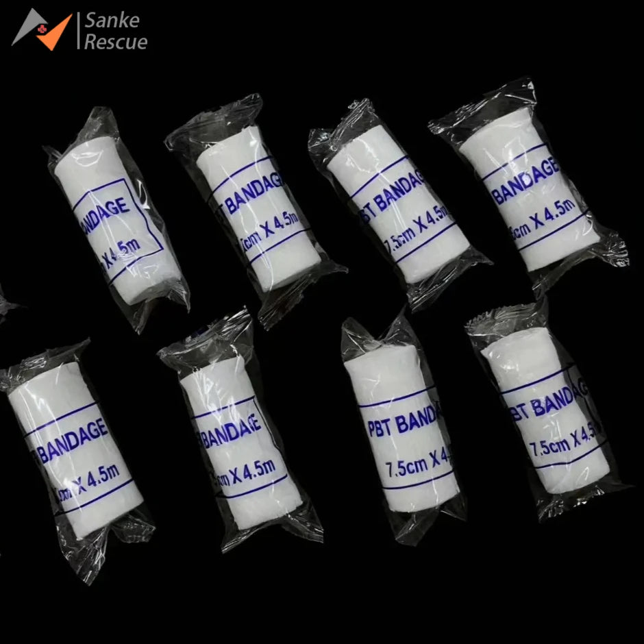 10pcs Elastic Bandages Cotton Core First Aid Absorbent Pads for Wound Dressing PBT Medical Emergency Safety Protection Kit