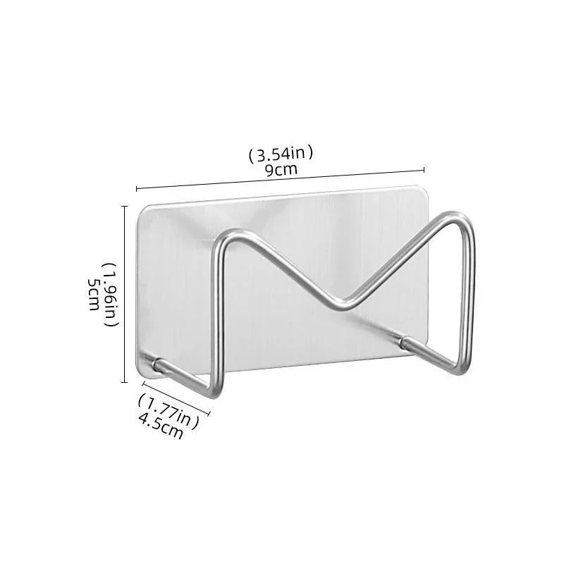1 Pcs Stainless Steel Sink Sponges Holder Kitchen Self Adhesive Drain Drying Shelf Kitchen Accessories Storage Holder Wall Hooks