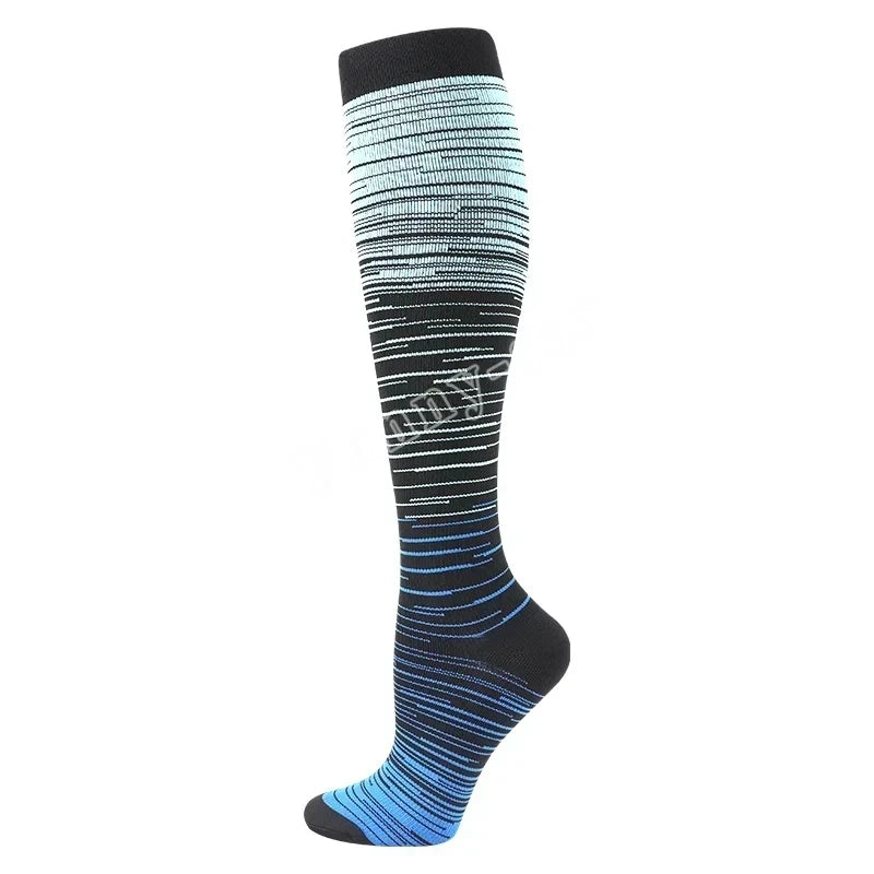 Running Compression Socks Football Hiking Golf Gym 20-30mmhg Gradual Change Nylon Sports Socks Diabetes Pregnancy Varicose Veins