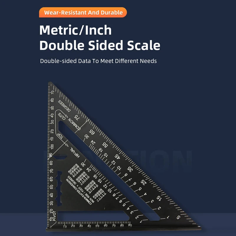 Triangle Ruler 90 Deg. Angle Meter 7 Inch Triangular Ruler Try Square Triangular Square Triangle Joinery Metal Carpenter Square