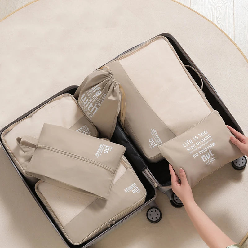 6pcs Travel Organizer Pouch Suitcase Washable Packing Cube High Quality Luggage Organizer Portable Clothes Pouch Bag Lightweight