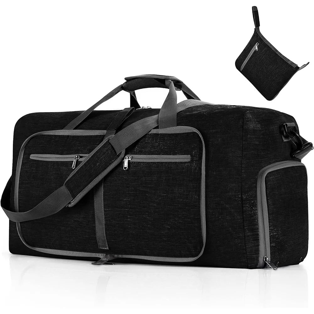 Travel Duffle Bag for Men 65L Foldable Outdoor Travel Duffel Bag with Shoes Compartment Overnight Bag for Men Women Handbag