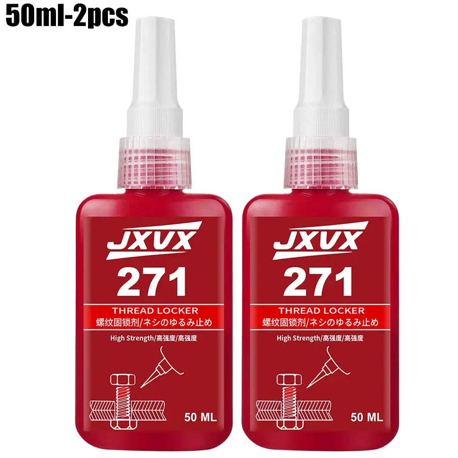 50ml Threadlocker 271Red High-Strength Thread Locker 243 Nuts-Bolts Locker, Screw Adhesive Lock Tight Seal Fasteners Anaerobic Curing Metal Glue,Rustproof.
