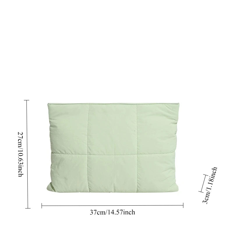 Korean Cross Border Puff  Laptop Bag  for Macbook Shockproof Hand Carry Clutch Bag Comfortable and Versatile Texture Pillow Bag