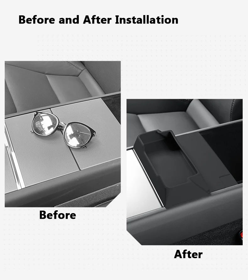 for Tesla Model 3 Y Juniper 2025 2026 Center Console Armrest Storage Box Glasses Holder Tray Case Organizer Interior Accessories
