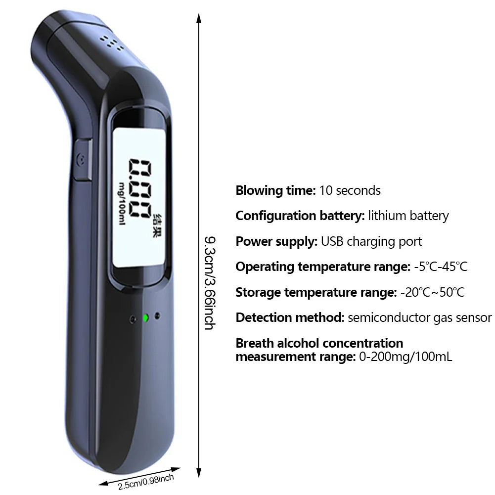 Portable Non-Contact Alcohol Tester with LCD Screen Display Alcoholmeter Alcohol Tester Accuracy Breathalyzer Diagnostic Tool