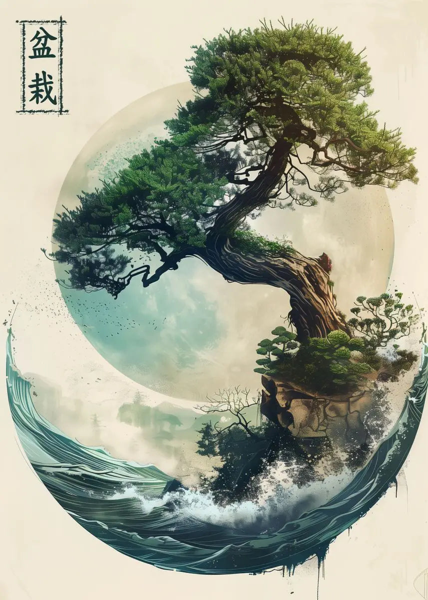 Japanese Samurai Geisha Umbrella Bonsai Sakura Art Poster Landscape Canvas Painting Wall Prints Picture for Room Home Decor