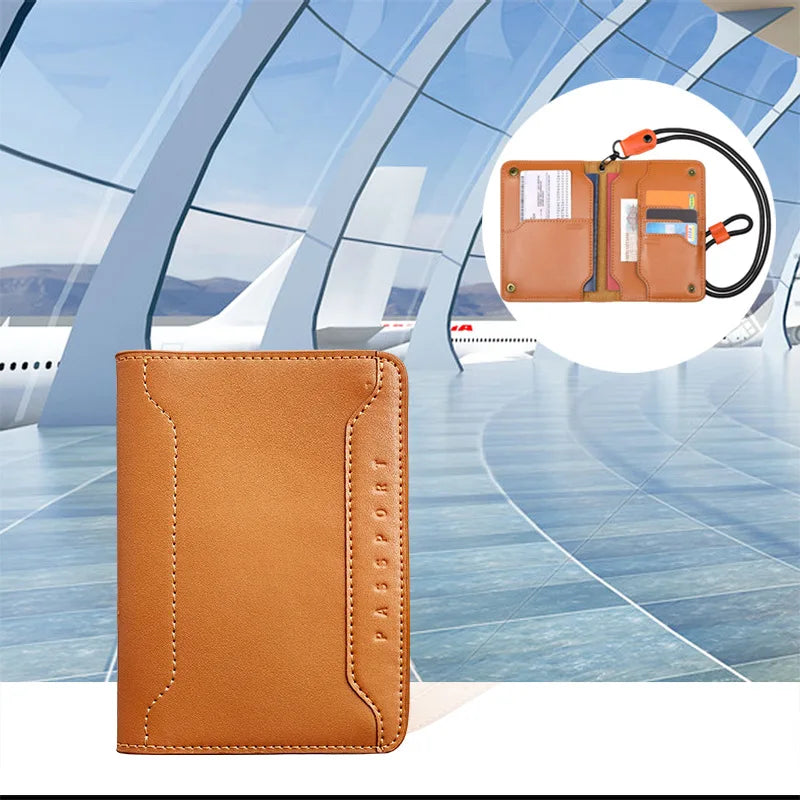 Genuine Leather Travel Passport Holder Cover Passport-Case Protect Passports Card Wallet High Capacity Purse