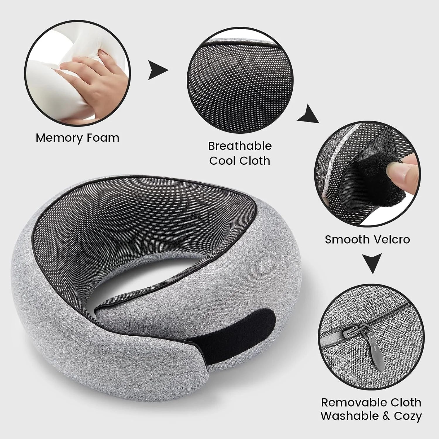 U-shaped Portable Pillow Memory Foam Snail Pillow Soft Noon Break Sleep Pillows Travel Neck Support Travel Neck Pillow