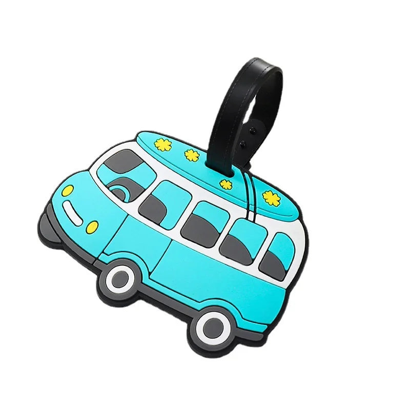 Travel Accessories Creative Baggage Boarding Tags Luggage Tag Cartoon Car Bus Aircraft Suitcase ID Addres Holder Portable Label