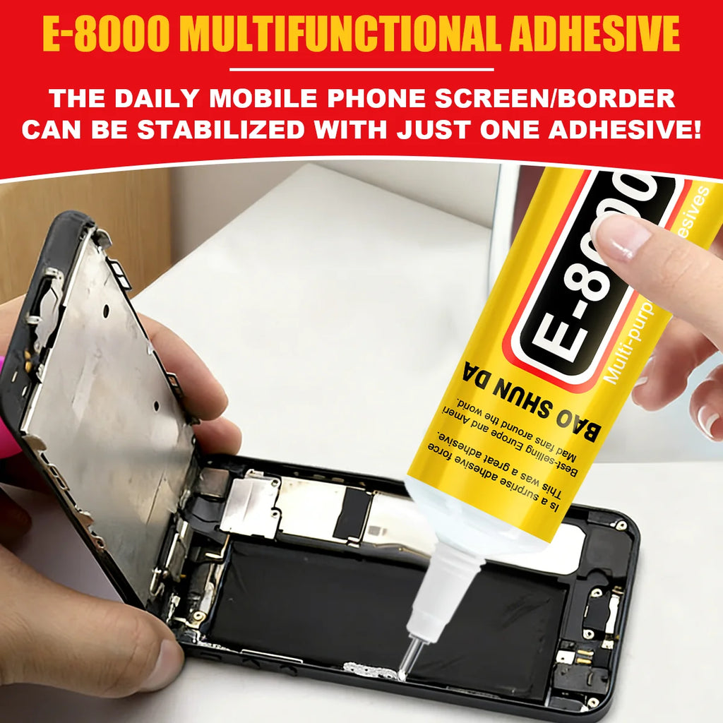 E8000 Phone Screen Bezel Repair Adhesive, E8000 Multi-Purpose Liquid Glue, Super Strong Adhesive for Jewelry, Crafts, Rhinestones, Diy, Phone Screen