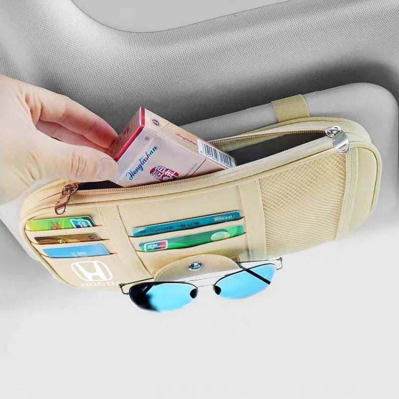 Car sunshade storage clip card glasses storage card bag easy to take For Honda Civic Accord Fit Jazz Pilot Odyssey City HR-V