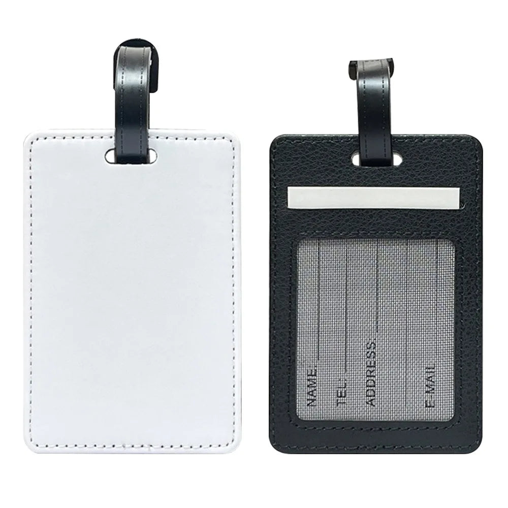 Customized Picture PU Leather Luggage Tags Customized Photo Waterproof ID Tags Travel Business High-end Leather Boarding Pass
