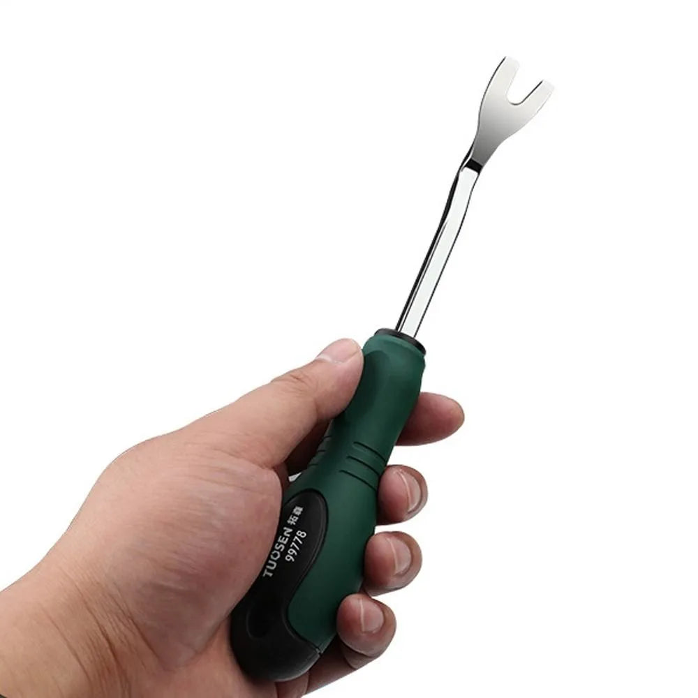 Multi-purpose Pry Bar Rubber-coated Handle Anti Slip Nail Removal Tool Durable Door Panel Buckle Extractor