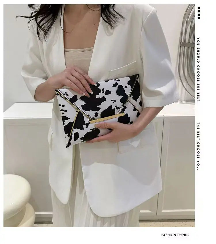 Fashion Women Leopard Zebra Cow Print Clutch Soft PU Leather Purses Female Large Capacity Envelope Bags Ladies Evening Party Bag