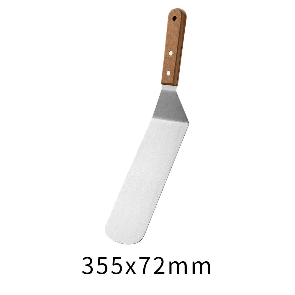 Outdoor Griddle Spatula Stainless Steel Grill Spatula Scraper Flat Spatula Pancake Flipper Hamburger Turner For Grilling JT596
