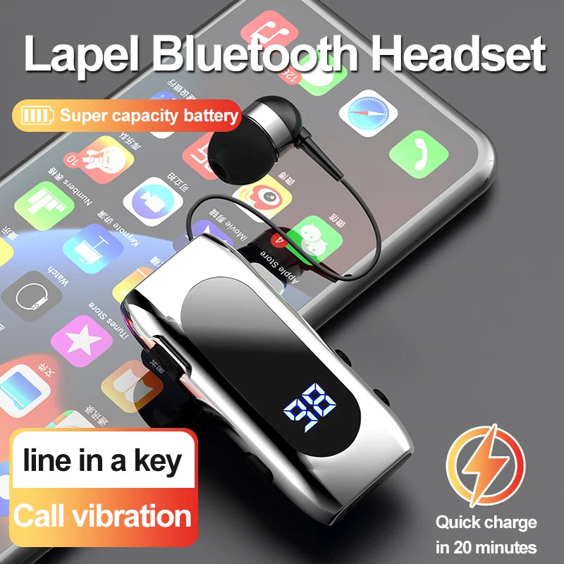 K55 Lavalier Business Cuffie Bluetooth 5.2 Tempo di conversazione/musica 20 ore, display digitale a LED, auricolari wireless con