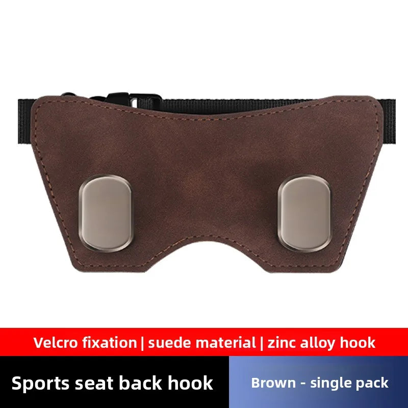 Car Back Seat Hook Headrest Suede Leather Soft Hanging Double Hook Wear-Resistant Rear Row Storage Hanger