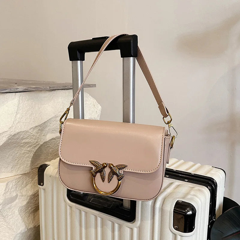 Swallow Bag 2026 New Women's Bag Double Feiyan Fashion Versatile One Shoulder Crossbody Bag Small Square Bag