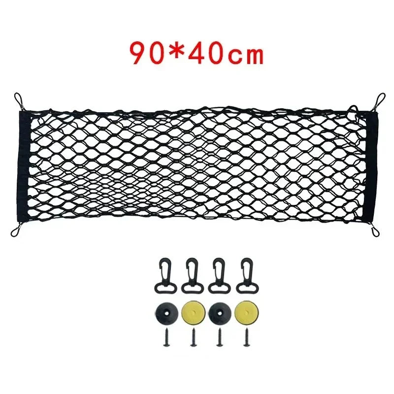 70x70 / 90x40 / 110 x 40 CM Universal Car Trunk Rear Storage Cargo Luggage Nylon Elastic Mesh Holder Stretchable Travel Pocket