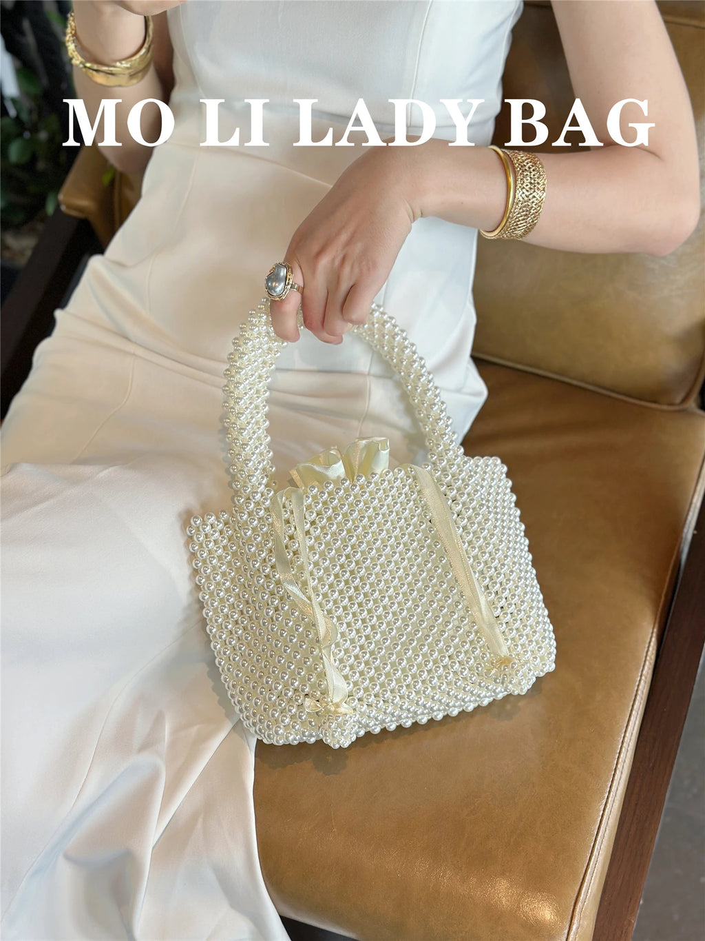2026 Fairy Pearl Handbag Summer Name Lady Handwoven Beaded Basket Handheld Crossbody Bag Women Open Top Style