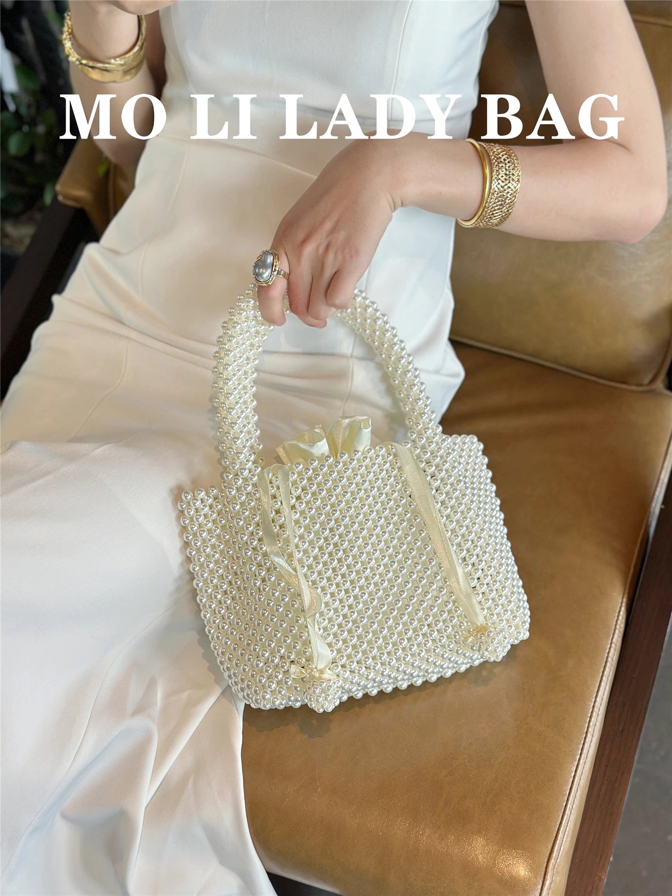 2026 Fairy Pearl Handbag Summer Name Lady Handwoven Beaded Basket Handheld Crossbody Bag Women Open Top Style