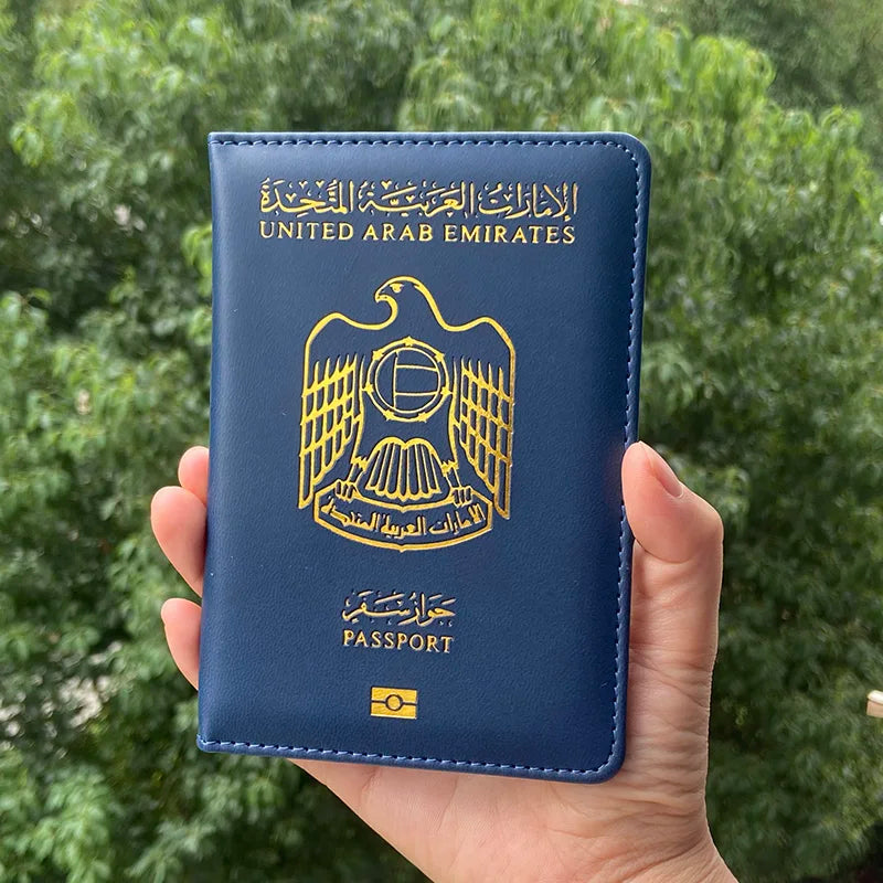 The United Arab Emirates Passport Cover Cards Holder with SIM Card Slot Travel Wallet UAE Passport