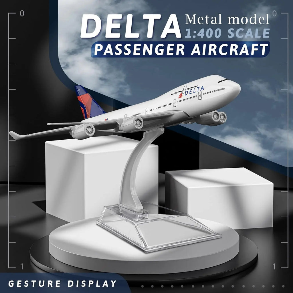 16CM Scale 1:400 Metal Airplane Replica Delta Airlines B747 Alloy Airplane Model Diecast Aircraft Aviation Collectibles Toy