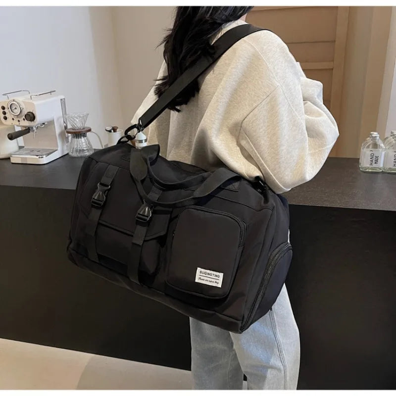 Waterproof Large Capacity Sports Duffel Bag with Dry Wet Separation Compartment Unisex Handheld Swim Storage Pouch Outdoor Gym