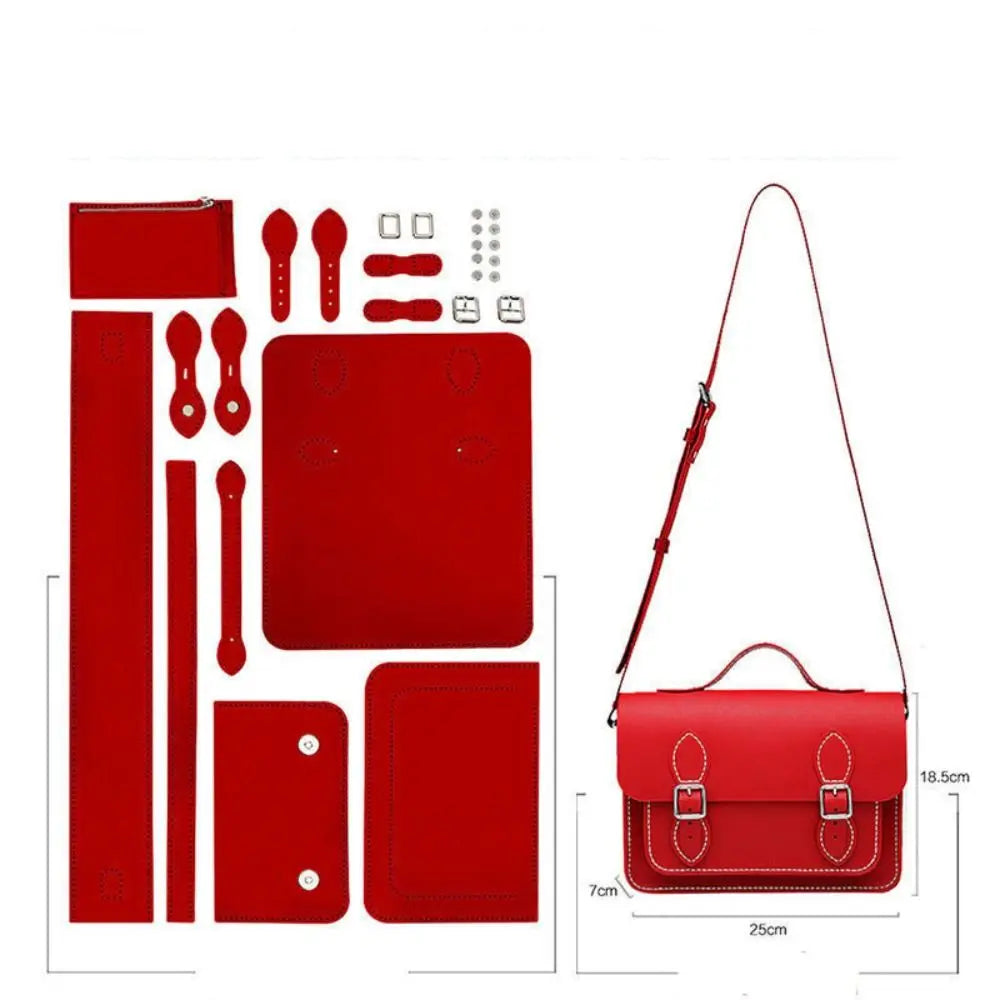 New PU Leather DIY Material Bag 10 Colors DIY Cambridge Messenger Bag Hand-stitched Self-made Bag Women