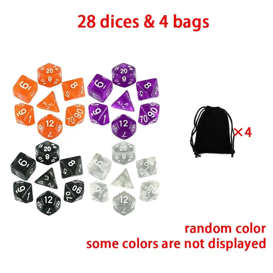 32/56pcs Baged Polyhedral Dice Set, Number Dice Kit for DND, Tabletop Role Playing Game, MTG, Board Game & Party Supplies XJM