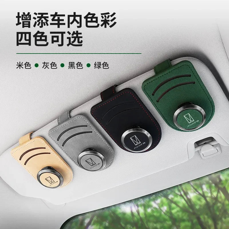 Muhen Suitable for Avatr 11 12 06 07 Car Glasses Clip Car Suede Alcantara Sunglasses Storage Clip